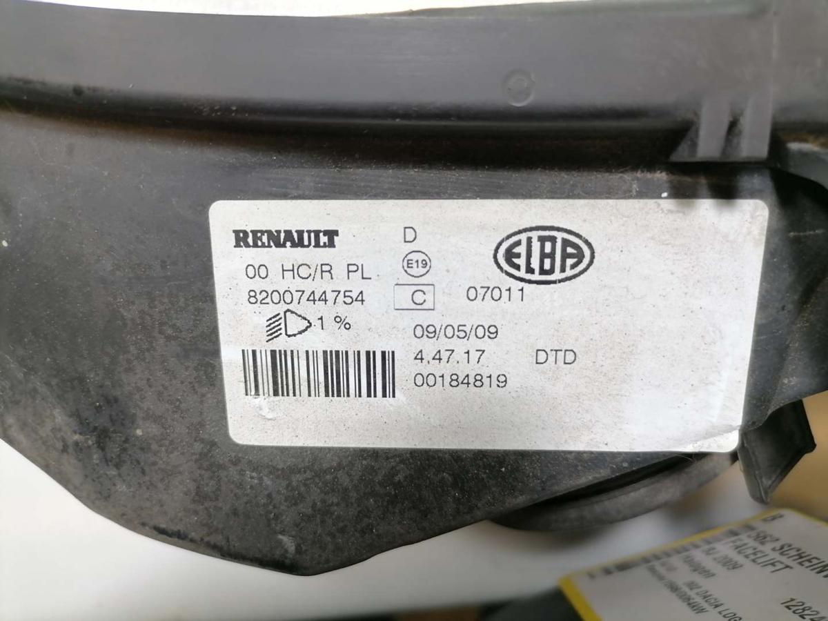 Dacia Logan original Scheinwerfer vorn rechts Halogen Facelift Bj.2009